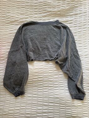 Cropped Gray Sweatshirt Top